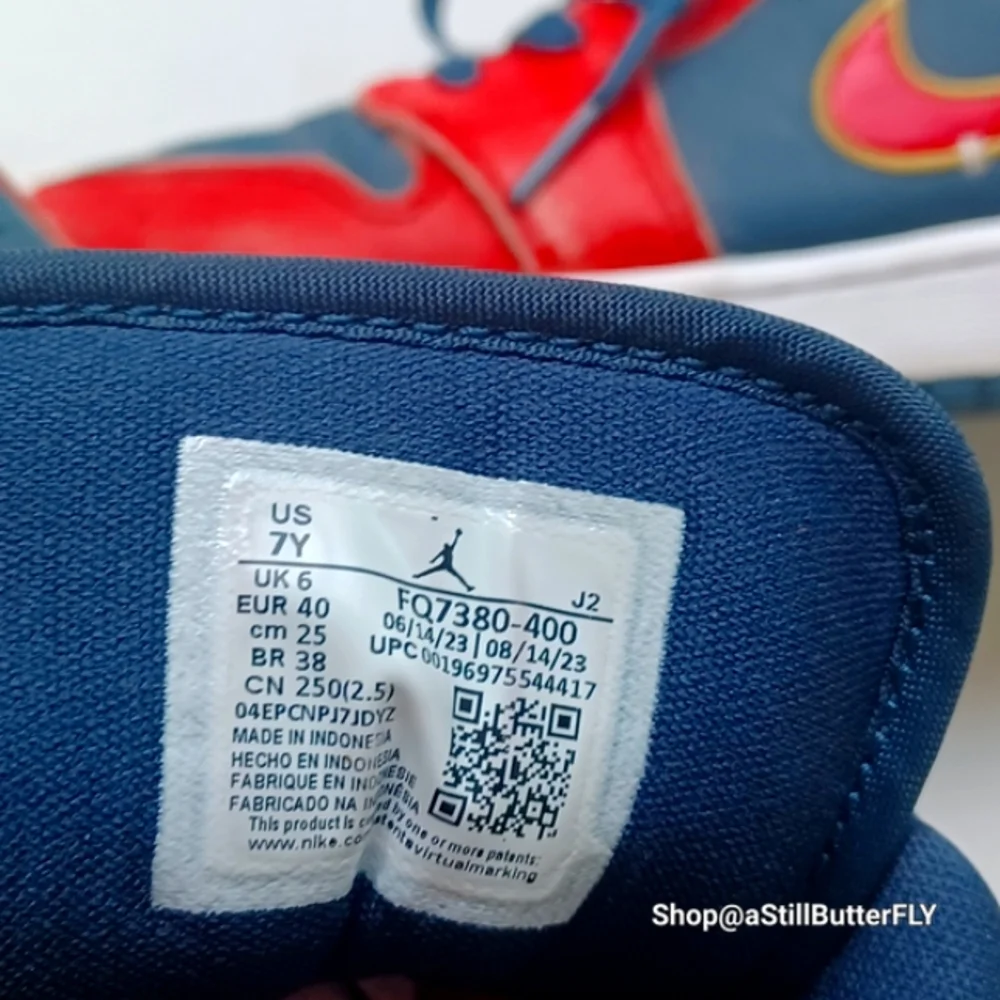 Nike Air Jordan Low Top Sneakers - Navy Blue & Red